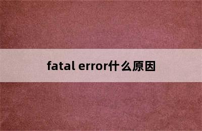 fatal error什么原因